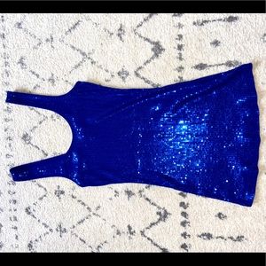 Women’s Express Blue Sequin Tank Top Size XS